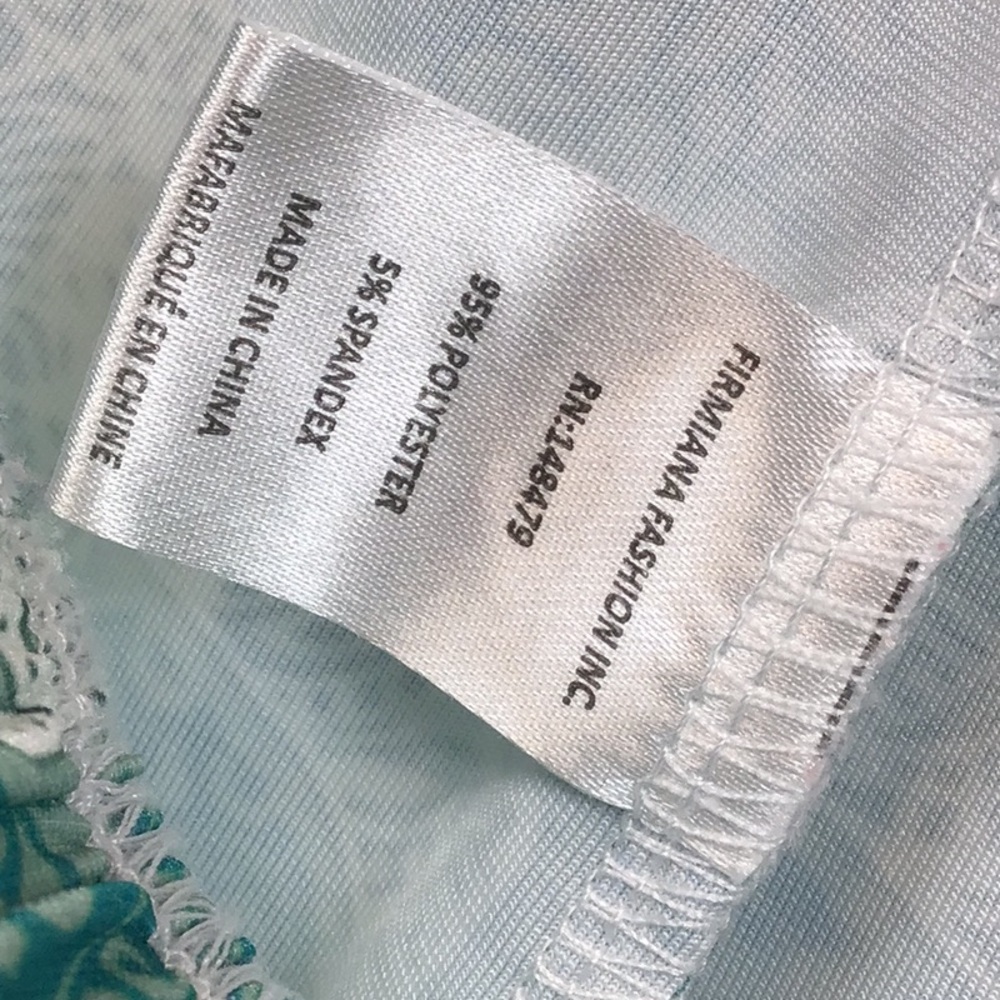 🐘 LILY by Firmiana Teal White Graphic Elephants Design Leggings Sz. L/XL NWOT - Picture 4 of 7